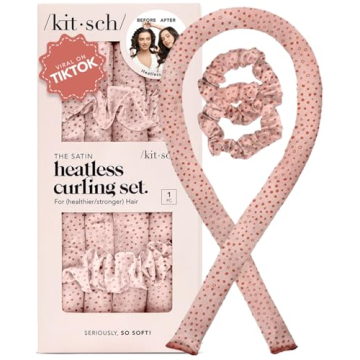 Kitsch Satin Heatless Overnight Curling Set - Soft Hair Curlers, Headband Rod for No-Heat Curls