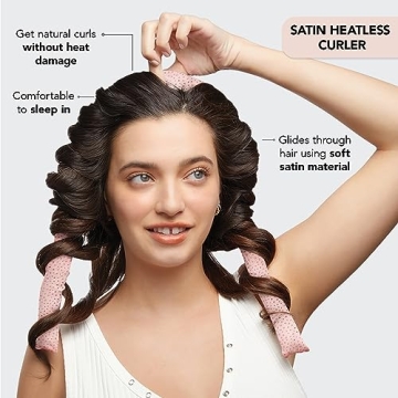 Kitsch Satin Heatless Overnight Curling Set - Soft Hair Curlers, Headband Rod for No-Heat Curls