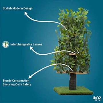 On2 Pets Cat Tree - Stylish Multi-Level Cat Condo