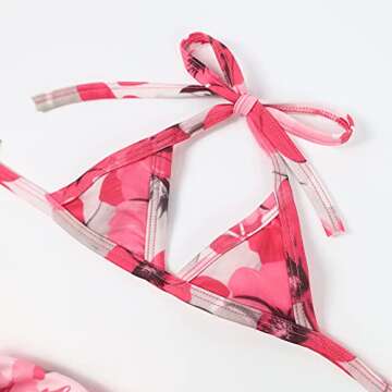 Fitwarm Floral Dog Bikini Set, Hawaiian Beach Swimsuit, Summer Dog Clothes for Small Dogs Girl, 2 Piece Dog Suit for Swimming and Bathing, Pet Luau Outfit, Cat Skirt, Rose Pink, Large