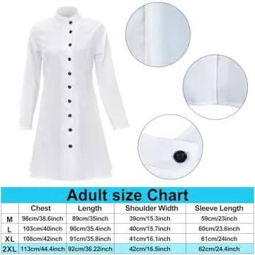 Jiuguva 5 Pcs Women's Mad Scientist Costume for Adult Halloween Party Costume(M)