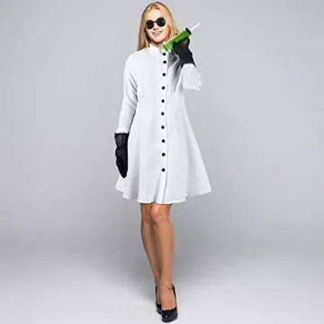 Jiuguva 5 Pcs Women's Mad Scientist Costume for Adult Halloween Party Costume(M)