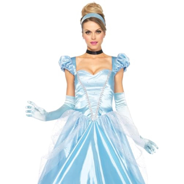 Leg Avenue Womens - 3 Piece Classic Cinderella Gown Set Full Length Family Friendly Princess Dress a...