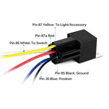 GOOACC 6 Pack Automotive Relay Harness Set 5-Pin 30/40A 12V SPDT with Interlocking Relay Socket and Harnesses,2 Years Warranty