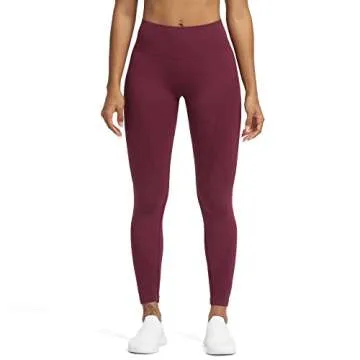 Aoxjox Seamless Legging for Women Carbon Tummy Control Workout Gym Sport Active Yoga Fitness Pants (Grape Red, Medium)
