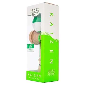 Kendama USA Kaizen Half Split Kendamas Sticky Paint Options & Extras Included (Green)