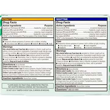 Hyland's Baby Tiny Cold Tablets, Safe Day & Night Relief