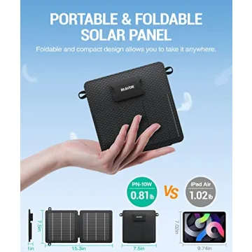BLAVOR Portable Solar Charger 10W IPX4 Waterproof