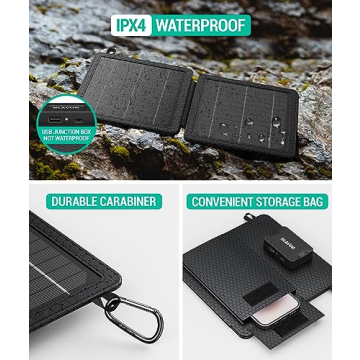 BLAVOR Portable Solar Charger 10W IPX4 Waterproof
