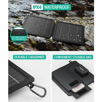 BLAVOR Portable Solar Charger 10W IPX4 Waterproof