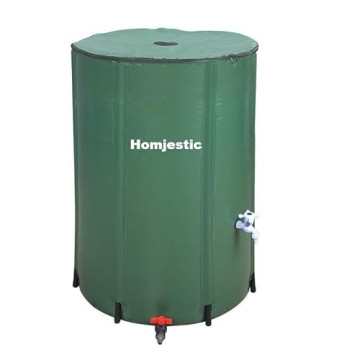 HOMJESTIC 100 Gallon Foldable Rain Barrel for Sustainable Water Storage