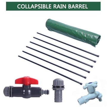 HOMJESTIC 100 Gallon Eco-Friendly Rain Barrel for Garden