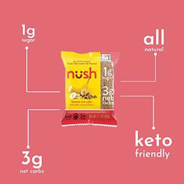 Low Carb Snack Cakes by Nush - Mixed Flavor Case (10 Cakes) - Nush Keto Cakes are Made from Flax, Grain Free, Paleo Diet Friendly, Diabetic Friendly Snacks, Low Sugar