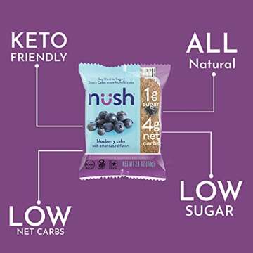 Low Carb Snack Cakes by Nush - Mixed Flavor Case (10 Cakes) - Nush Keto Cakes are Made from Flax, Grain Free, Paleo Diet Friendly, Diabetic Friendly Snacks, Low Sugar