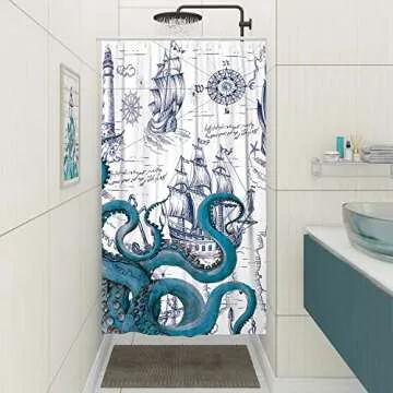DESIHOM Octopus Shower Curtain for Nautical Bathroom Decor