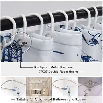 DESIHOM Octopus Shower Curtain for Nautical Bathroom Decor