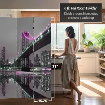 New York Room Divider - Stylish 6ft Art Quality Privacy Screen