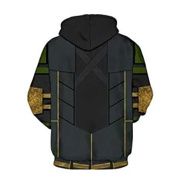 WKDFOREVER Marvel Loki Hoodie 3D Cosplay Costume Jacket