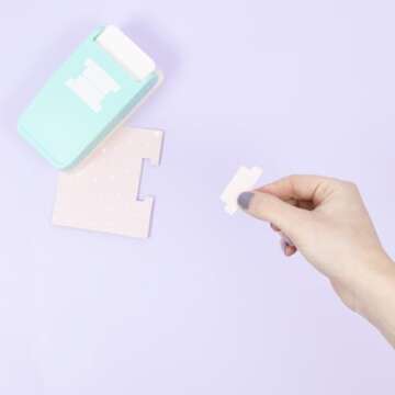 Craftelier - Multimaterial Tab Shaped Punch for Creating Custom Tabs on Craft Projects | Suitable for Many Materials | Tab Size 4 x 1.5 cm (1.57“ x 0.39”) | Turquoise Color