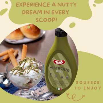 Alma Gourmet Sicilian Pistachio Topping Sauce Imported From Italy | Premium Quality Pistachio Toppin...