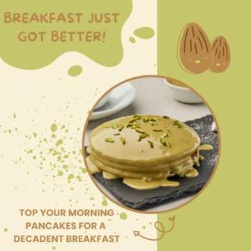 Alma Gourmet Sicilian Pistachio Topping Sauce Imported From Italy | Premium Quality Pistachio Topping Ideal For Ice Cream, Waffles, Pancakes, Crepes, Pastries, Cakes, Overnight Oats, Pistachio Latte | 17.6oz (500g) (Pack of 1)