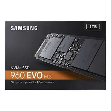 Samsung SSD 960 EVO Series - 1TB PCIe NVMe - M.2 Internal SSD (MZ-V6E1T0BW