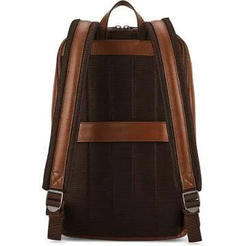 Samsonite Classic Leather Slim Backpack in Cognac