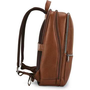 Samsonite Classic Leather Slim Backpack in Cognac