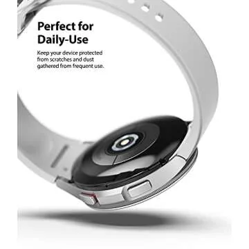 Ringke Bezel Styling Compatible with Samsung Galaxy Watch 4 Classic 46mm Adhesive Frame Ring Cover Anti Scratch [Stainless Steel] Protection for Galaxy Watch4 Classic 46mm - Silver [46-01]