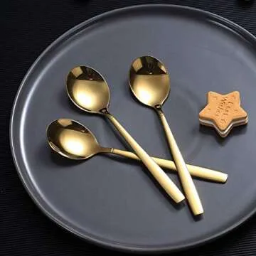 Elegant Berglander Gold Teaspoons Set of 4 Dishwasher Safe