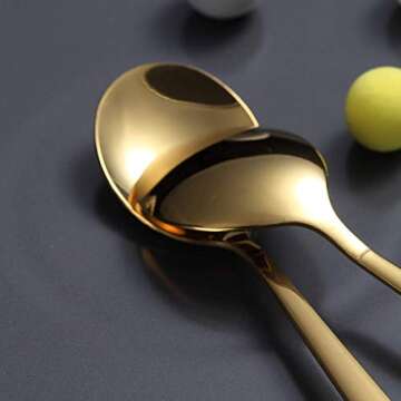 Elegant Berglander Gold Teaspoons Set of 4 Dishwasher Safe