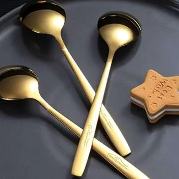 Elegant Berglander Gold Teaspoons Set of 4 Dishwasher Safe