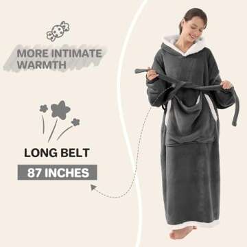 Wearable Blanket Hoodie with Cat Pouch - Cozy Comfort for Pet Lovers