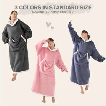 Cozy Wearable Blanket Hoodie with Cat Pouch for Pet Lovers