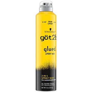 Got2b Glued Spray Wax with 2-in-1 Dual Spray Nozzle, 8 oz