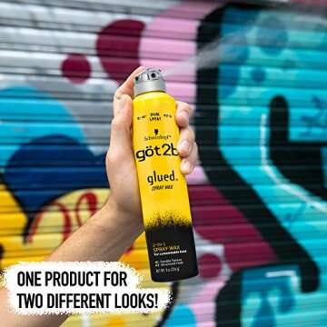 Got2b Glued Spray Wax with 2-in-1 Dual Spray Nozzle, 8 oz
