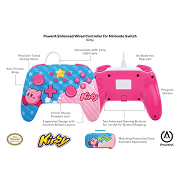 PowerA Enhanced Wired Controller for Nintendo Switch - Kirby