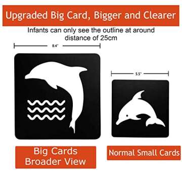 MINTLIFE Black White Flash Cards for Babies 20 Cards 40 Pages 8.4'' x 8.4'' High Contrast Newborn Baby Toys