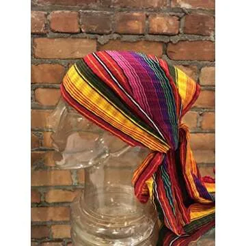 Short Headwrap Scarf Hair Tie Hand Woven Cloth Non-Slipping Breathable Red