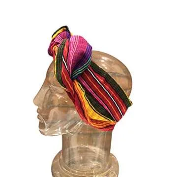 Short Headwrap Scarf Hair Tie Hand Woven Cloth Non-Slipping Breathable Red