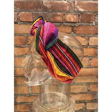 Short Headwrap Scarf Hair Tie Hand Woven Cloth Non-Slipping Breathable Red