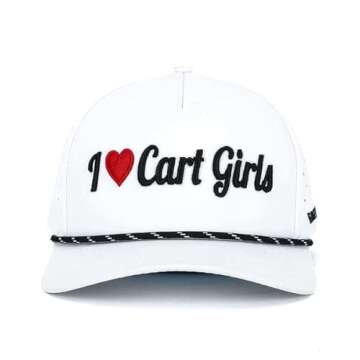 Bogey Bros I Heart Cart Girls - Funny Golf Hats – Novelty Golf Hat for Golfing & Sport, Breathable...