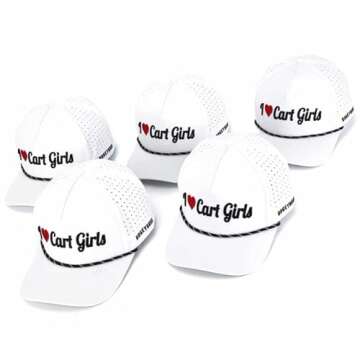 Bogey Bros I Heart Cart Girls - Funny Golf Hats – Novelty Golf Hat for Golfing & Sport, Breathable Golf Snapback Hats for Men & Women, Golf Cap with Novelty Designs, Sweat & Stain Resistant