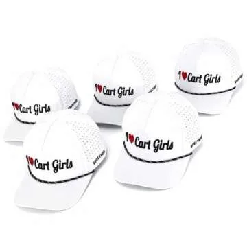 Bogey Bros I Heart Cart Girls - Funny Golf Hats – Novelty Golf Hat for Golfing & Sport, Breathable Golf Snapback Hats for Men & Women, Golf Cap with Novelty Designs, Sweat & Stain Resistant