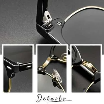 Joopin Polarized Semi Rimless Sunglasses for Men and Women