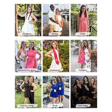 BELONGSCI Women 2025 Sweet and Cute Sleeveless Racerback Flared Swing A-Line Waist Hollow Out Summer Short Dress White