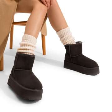 DREAM PAIRS Classic Platform Winter Boots for Women - Cozy & Stylish