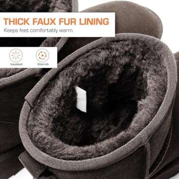 DREAM PAIRS Genuine Suede Winter Boots for Women