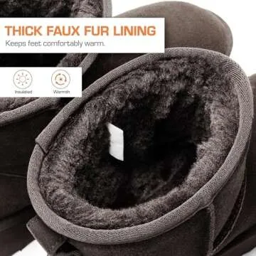 DREAM PAIRS Genuine Suede Winter Boots for Women