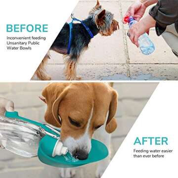 LumoLeaf Water Bottle for Dogs, Reversible & Lightweight Portable Dog Water Bottle, 20 Oz Pet Travel Water Bottle -Blue